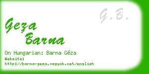 geza barna business card